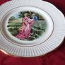 Paignton Devon Fragonard Courting Couple Fine Bone China Gold Gilt Decorative Plate With Hanger Made In Endland Image 7