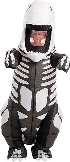 Creations Inflatable Halloween Costume Skeleton Dinosaur Full Body T-Rex Inflatable Costume - Adult Unisex One Size