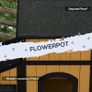 Wooden Cat House with Flower Pot, Windows, Multiple Entrances, Water-Resistant Roof for Outdoor - Yellow Image 3