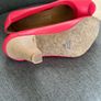 Ladies red  shoes medium heels As New Image 3