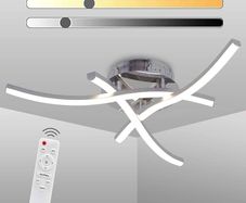 NEW SALE | Ceiling Light Dimmable Elegant Curved Design LED Ceiling Lamp 3 Built-in LED Boards 18W 1440lm Modern Metal Ceiling Lighting Fixture for Living Rooms Bedrooms