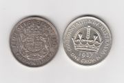 1937, Australian Crown,92.5% silver coin &amp; 1937 G.B. Crown 50% silver coin (no. 498)