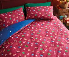 Catherine Lansfield Christmas Santas Workshop Duvet Set King Size Reversible