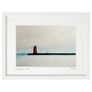 Grey Day, Poolbeg Lighthouse, Dublin, White Frame Print by artist Helen Mathews Image 2