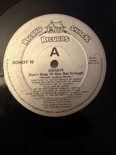 Ashaye Michael Jackson Medley Dont Stop Til You Get Enough 1983 12inch Vinyl
