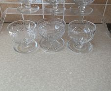6Footed Cut Crystal Desert/ cocktail Bowls