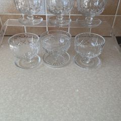 6Footed Cut Crystal Desert/ cocktail Bowls