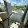 Set of 6 metal frame dining chairs with newly upholstered seats Image 6