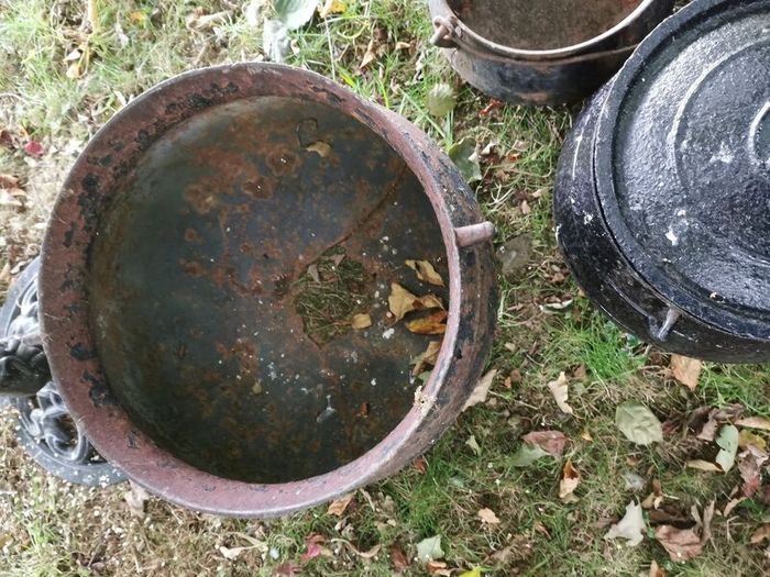 A selection of old skillets