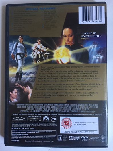 Tomb Raider (Angelina Jolie) Lara Croft: Tomb Raider [2001] & Tomb Raider: The Cradle Of Life [2003] [2xMovie DVD]