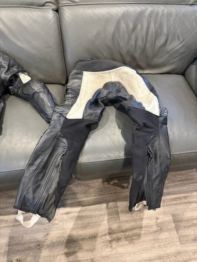 Dainese two piece leather motor bike jacket and trousers