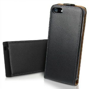 Black Leather Flip Case For Apple iPhone5 iPhone 5 5G COVER