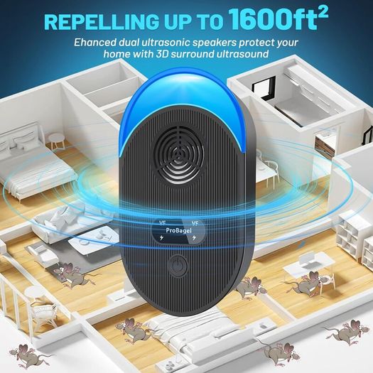Pest Repeller, Mouse Repellent, 4 Pack Powerful Spider Repeller plug in Pest Control for Rats, Rodent, Mice, Bugs, Mosquito, Spider, Ant Repellent, Harmless To Pets And Human