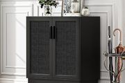 Sideboards for Living Room Black Kitchen Storage Cupboard Accent Cabinet with Adjustable Shelves, Magnetic Closure, Anti-tip