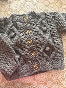 Aran Cardigan Age 2 Handknitted