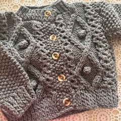 Aran Cardigan Age 2 Handknitted