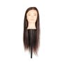 18" Hairdressing Training Head Real Human Hair Brown Long Hair Practice Head Image 2