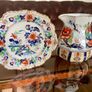 Genuine Antique English Stoneware Chinoiserie Jug and Cake Plate Image 9