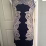 BNWT... Navy Dress with Flower Print/shimmer Embedded (Size 10) Image 4