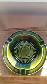 Antique Green Ash Tray Large