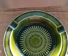 Antique Green Ash Tray Large