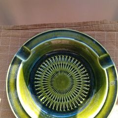 Antique Green Ash Tray Large