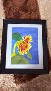 Watercolour - Sunflower (paint 43/31cm frame 61/51cm)