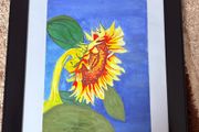 Watercolour - Sunflower (paint 43/31cm frame 61/51cm)