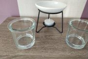 Yankee Candle Glass Votive Holders and Ceramic Tart Burner and Tea Light