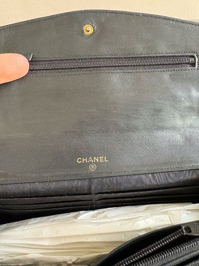 chanel Vintage WOC clutch Black Caviar Gold Hardware