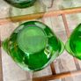 4 Stylish Vintage Vereco France Forest Green Clear Bowls with Tab Handles 1960 70s Image 10