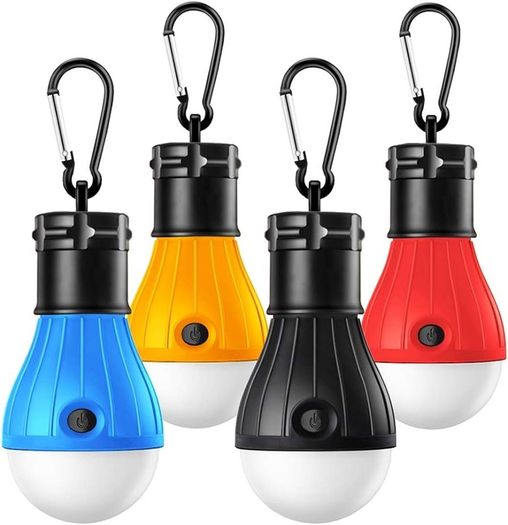 NEW SALE | Camping Lights, Tent Lights with Carabiner Clips - Waterproof Portable Battery Operated Emergency Tent LED Light Bulb Lamp Lantern for Outside Camping Outdoor Hiking Fishing (4 Pack)