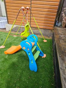 kids outdoor slide and swing