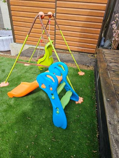 kids outdoor slide and swing