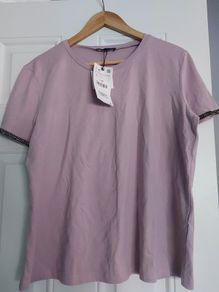 pink tshirt, Zara, L, brand new