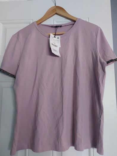 pink tshirt, Zara, L, brand new
