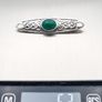 Celtic Sterling Silver Green Chalcedony Brooch Image 9
