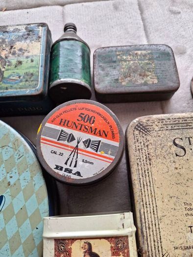 A Job Lot Of 9x  Vintage Tins Big & Small Tins All Vintage