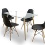 Nordic Dining Set 4 chairs Black . Perfect Gift Image 3