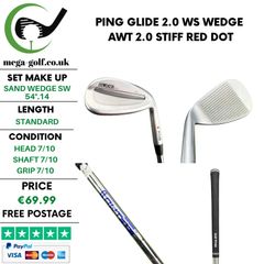Ping Glide 2.0 WS Wedge Sw 54 Degree.14 / AWT 2.0 Stiff / Red Dot