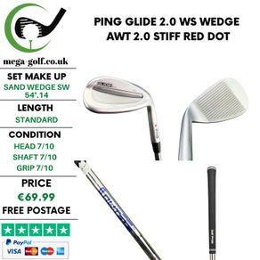 Ping Glide 2.0 WS Wedge Sw 54 Degree.14 / AWT 2.0 Stiff / Red Dot
