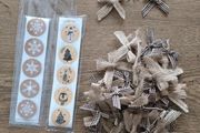 Bundle of rustic Christmas stickers and mini bows