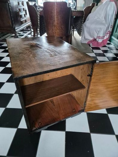 Vintage Art Deco retro MidCentury cupboard/ bookshelf/coffee table on wheels