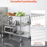 Kitchen Utility Cart 3 Tier Heavy Duty Adjustable Wire Storage Rack Image 6