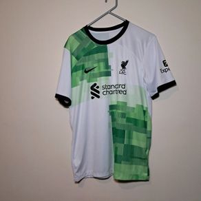 Liverpool Asian shirt size large ptp 22" green/white 30" long in excellent condition