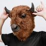 Bison Mask Animal Latex Full Head Realistic Plush Masks Fancy Dress for Halloween Carnival Costume Party Yak Buffalo Bull Mask Image 2