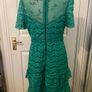 Whistles Green Lace Dress - Size 14 - Elegant Tiered Design Image 2
