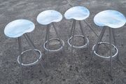 Four retro metal stools