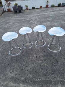 Four retro metal stools