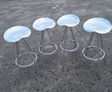 Four retro metal stools